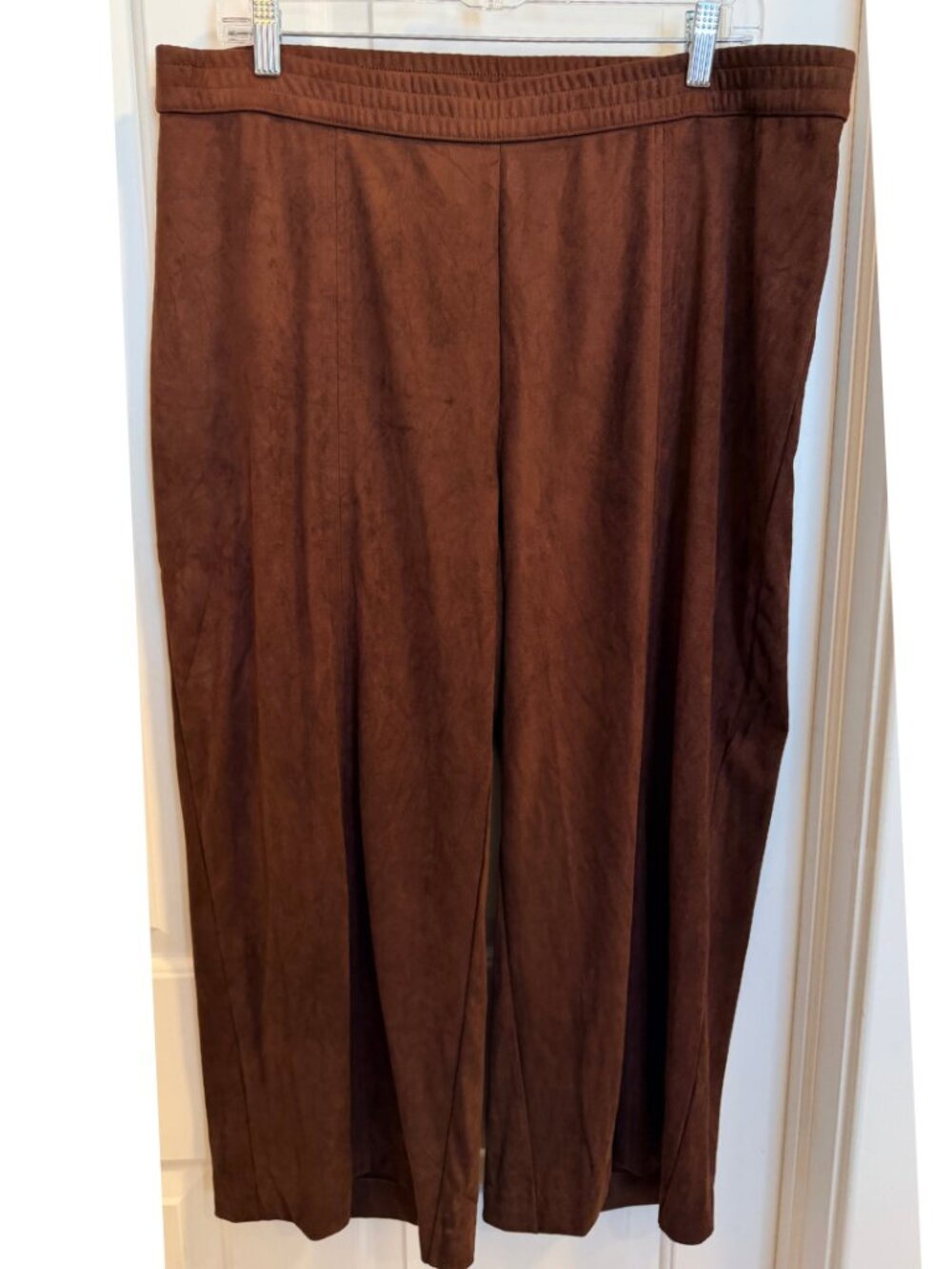 J.Jill Wearever Brown Faux Suede Cropped Pants XL